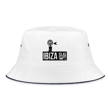 Ibiza Islands Silhouette Wind Turbine - Bucket Hat - white/navy - Front