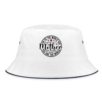 Du bist eine Mutter - Bucket Hat - Weiß/Navy - Vorne