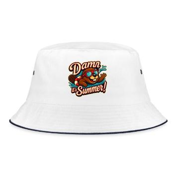 Damn It's Summer - Sommervibes with biber - Bucket Hat - white/navy - Front
