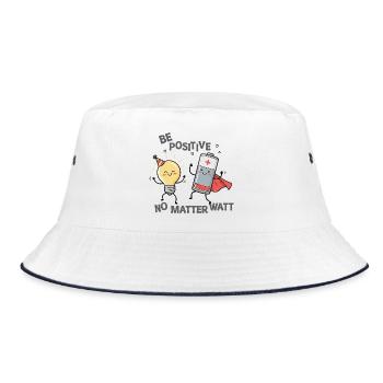Be Positive No Matter Watt - Bucket Hat - white/navy - Front