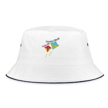 Let's fly Korean kites – Kite Design - Bucket Hat - white/navy - Front