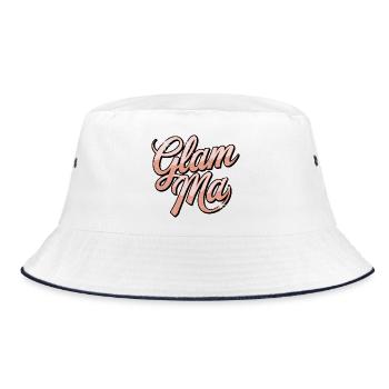 Glam Mad Glitter Script - Bucket Hat - white/navy - Front