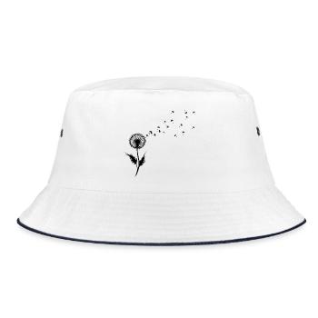 Dandelion Wishes & Freedom Blowing Seeds - Bucket Hat - white/navy - Front