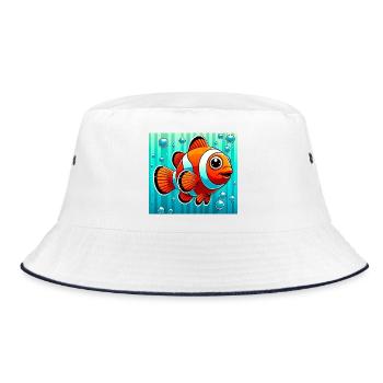 Poisson-clown - Bob - blanc/marine - Devant