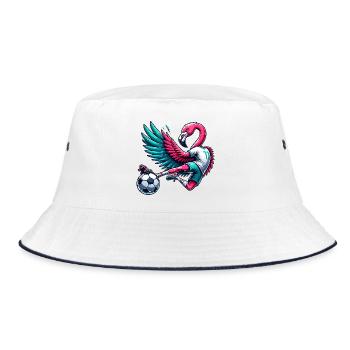 Flamingo Footballer 11 Acrobatic Kick - Bucket Hat - white/navy - Front