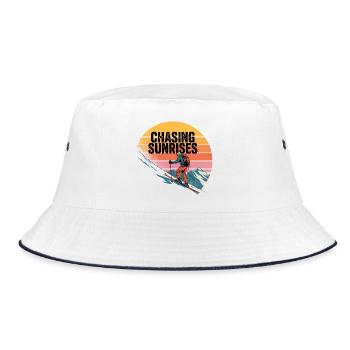 Ski tour Chasing Sunrises Retro Sunrise - Bucket Hat - white/navy - Front
