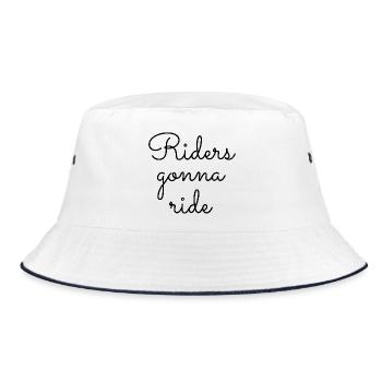 ! Riders gonna Ride - Bucket Hat - Weiß/Navy - Vorne