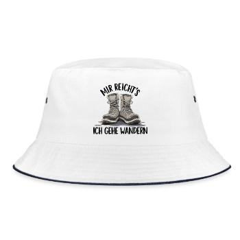 Boot duo in the shade hiking hiking group mountains - Bucket Hat - white/navy - Front