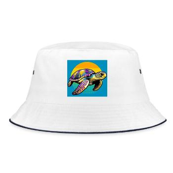 turtle - Bucket Hat - white/navy - Front