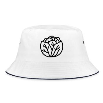 cabbage - Bucket Hat - white/navy - Front