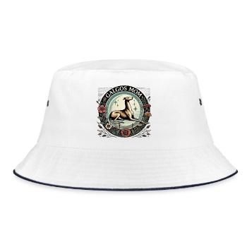 Galgos Mom Circular Floral - Bucket Hat - white/navy - Front