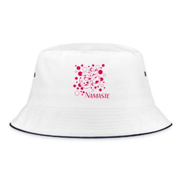 Om Namaste Pink Circle Design - Bucket Hat - white/navy - Front