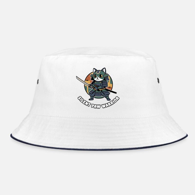 Silent Paws Samurai Warrior Cat Bucket Hat