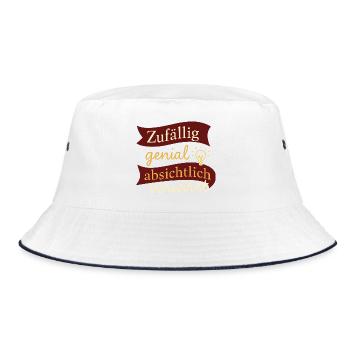 Accidentally brilliant – intentionally confused - Bucket Hat - white/navy - Front