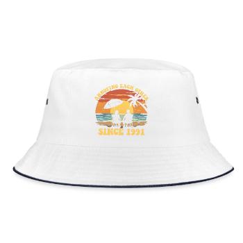 Jahrestag der gegenseitigen Belästigung seit 1991 - Bucket Hat - Weiß/Navy - Vorne