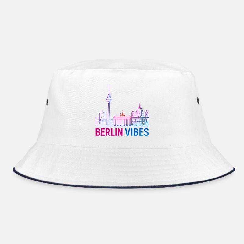 Berlin Vibes Neon Skyline Silhouette City Bucket Hat