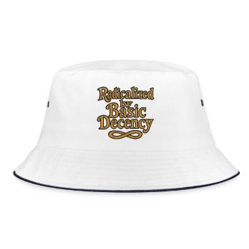 Radicalized by Basic Decency - Bucket Hat - white/navy - Front
