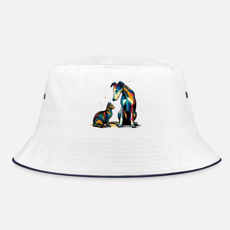 Beste Freunde Farbenfrohe Begegnung - Bucket Hat - Weiß/Navy