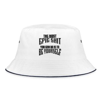 Epic selflove - sei du selbst! Deine Heldenreise. - Bucket Hat - Weiß/Navy - Vorne