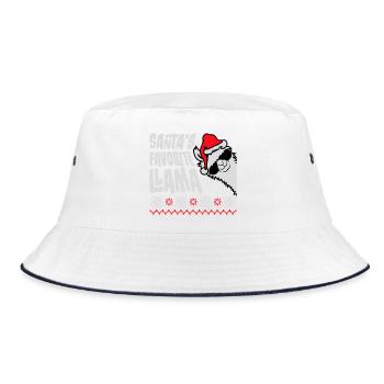 Santa's Favorite Llama Cool Sonnenbrille Seitlich - Bucket Hat - Weiß/Navy - Vorne