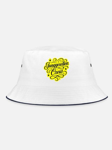 Junggesellen Crew - Bucket Hat - Weiß/Navy - Vorne