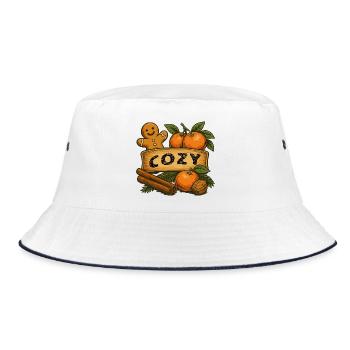 Cozy Winter Design - Bucket Hat - white/navy - Front