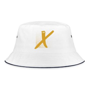 Gen X Goldenes X - Bucket Hat - Weiß/Navy - Vorne