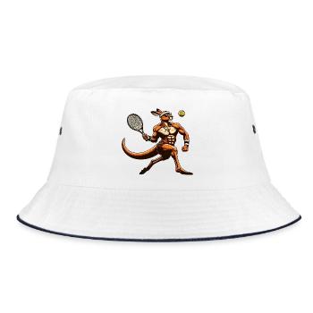 Tennis Kangaroo Power Player Forehand Smash - Bucket Hat - white/navy - Front