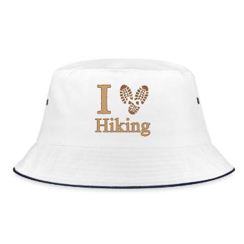 I Heart Hiking Camping Nature Walking - Bucket Hat - white/navy - Front