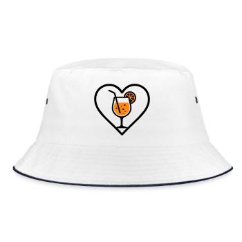 Spritz Heart Cocktail Orange Summer Drink - Bucket Hat - white/navy - Front