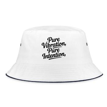 Pure Vibration Pure Intention - Bucket Hat - white/navy - Front