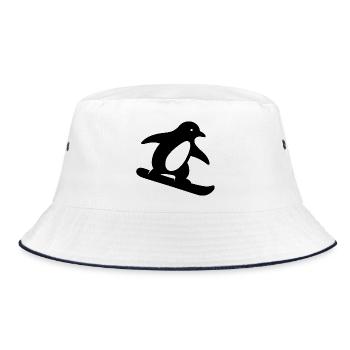 Escapade hivernale minimaliste en snowboard pingouin - Bob - blanc/marine - Devant