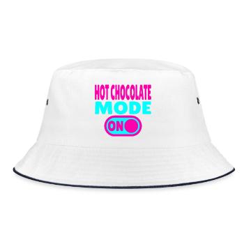 Hot Chocolate Mode ON - Bucket Hat - white/navy - Front