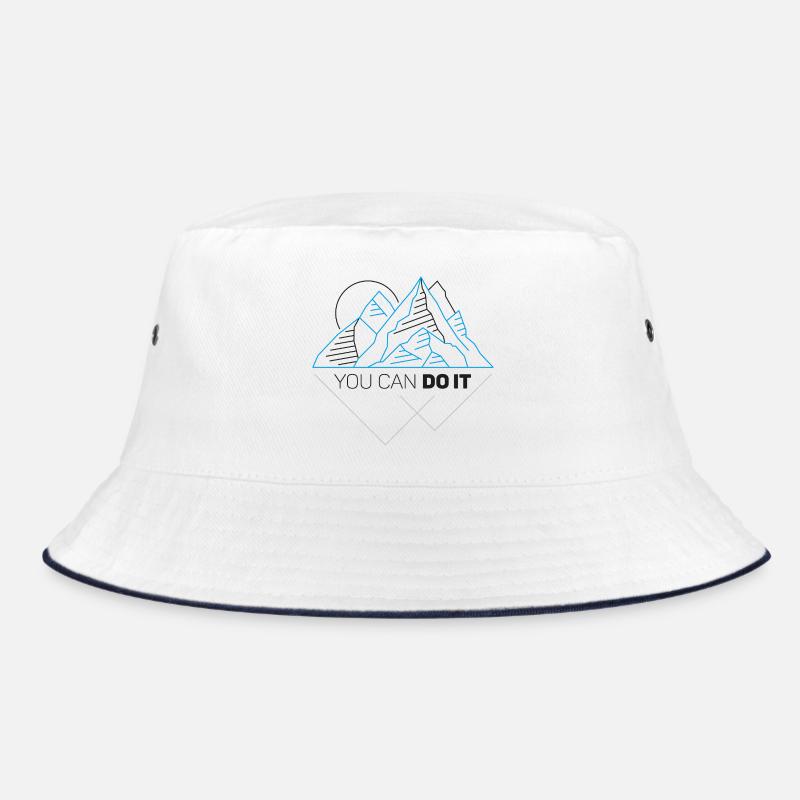 You Can Do It - Bucket Hat - Weiß/Navy
