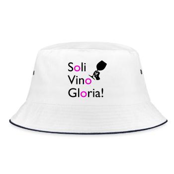 Soli Vino Gloria - Bucket Hat - Weiß/Navy - Vorne