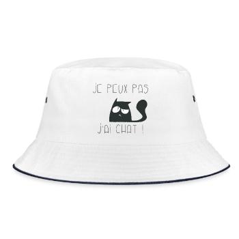 Je peux pas j'ai chat interrogateur - Bob - blanc/marine - Devant