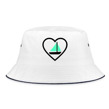 Cuore Vela – Passione Navigazione - Bucket Hat - white/navy - Front