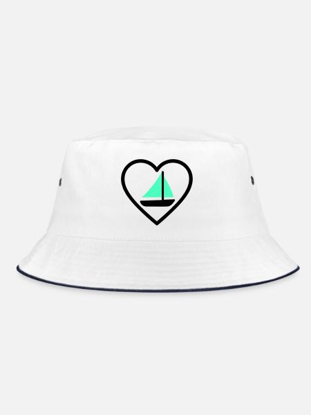 Cuore Vela – Passione Navigazione - Bucket Hat - white/navy - Front