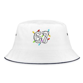 67 Lichterketten - Bucket Hat - Weiß/Navy - Vorne