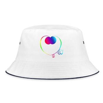 Süßer Regenbogen-Trickster - Bucket Hat - Weiß/Navy - Vorne