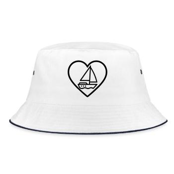 Cuore Vela – Passione Navigazione - Bucket Hat - white/navy - Front