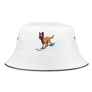 Chien de snowboard avec chapeau et lunettes de ski - Bob - blanc/marine - Devant