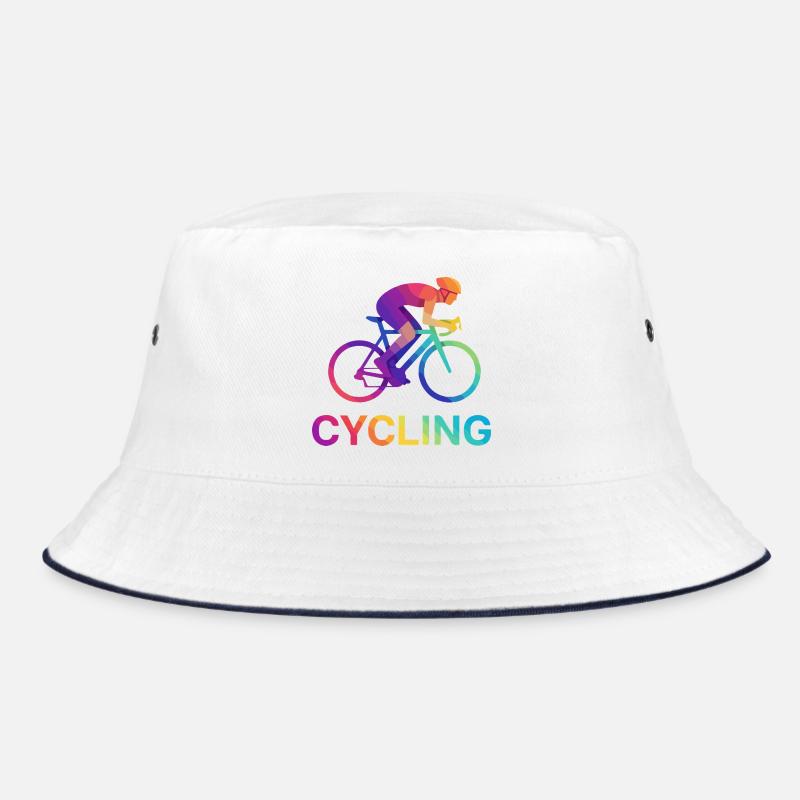Vibrant Rainbow Cyclist Design Bucket Hat