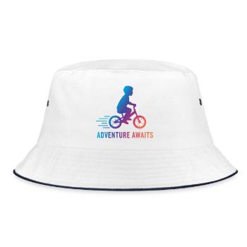 Bike Adventure Awaits Kid Bicycle - Bucket Hat - white/navy - Front