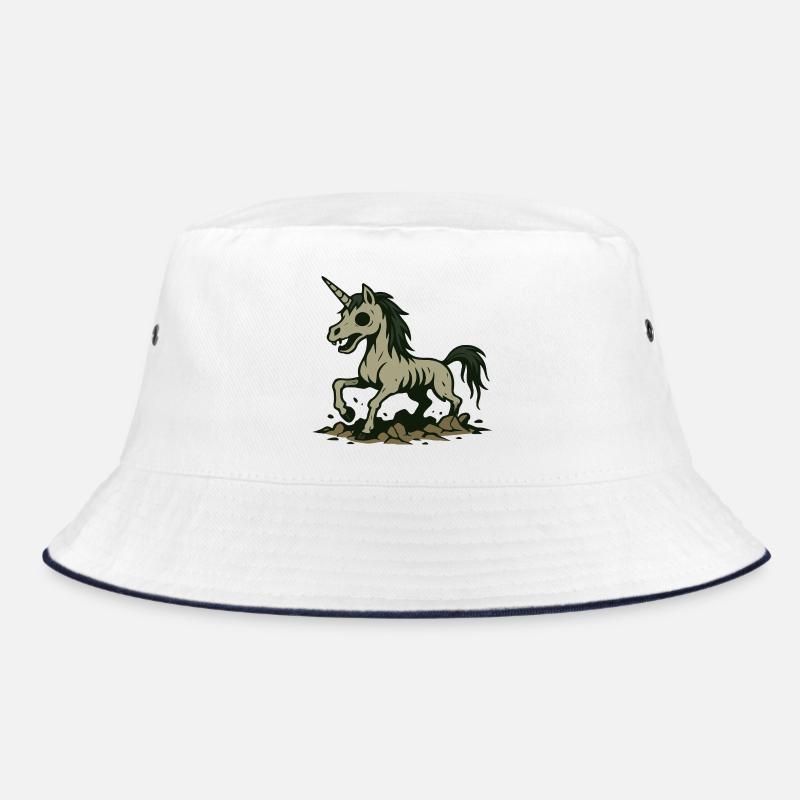 Zombie-Einhorn, das aus der Dunklen Erde aufsteigt Bucket Hat
