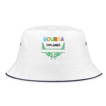 HOURRA Diplômée – Namespace - Bucket Hat - white/navy - Front