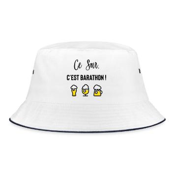 Tonight it's a barathon! - Bucket Hat - white/navy - Front