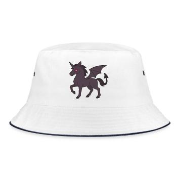 Licorne Démoniaque Sombre aux Ailes et aux Yeux Rouges - Bob - blanc/marine - Devant
