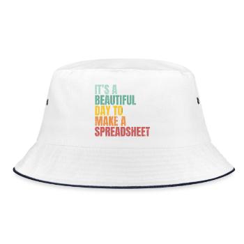 Schöner Tag für Spreadsheet Tabelle Nerd Spruch - Bucket Hat - Weiß/Navy - Vorne