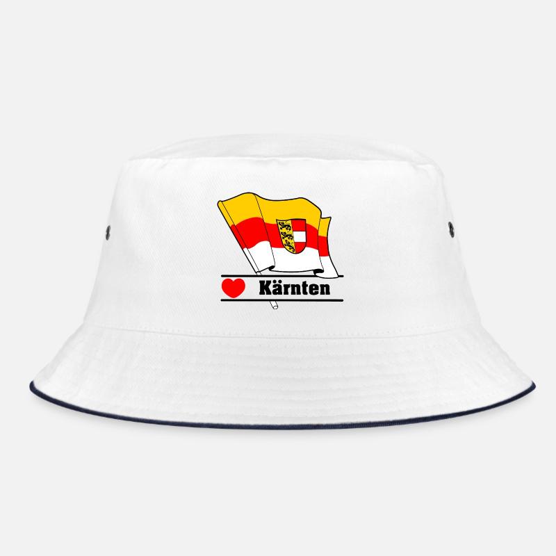 Carinthia County Flag with Heart Bucket Hat